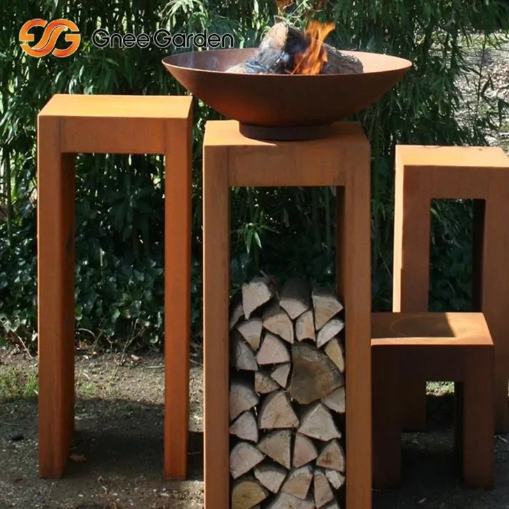 Corten Steel Propane Fire Pit Pembakaran Bersih