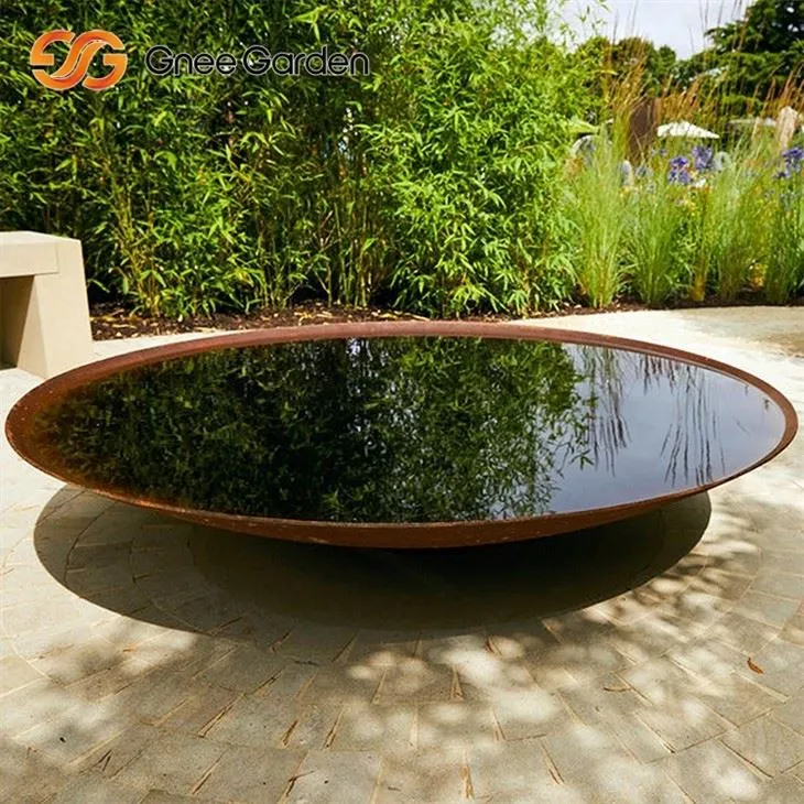 Corten Bowl Fire Round Modern
