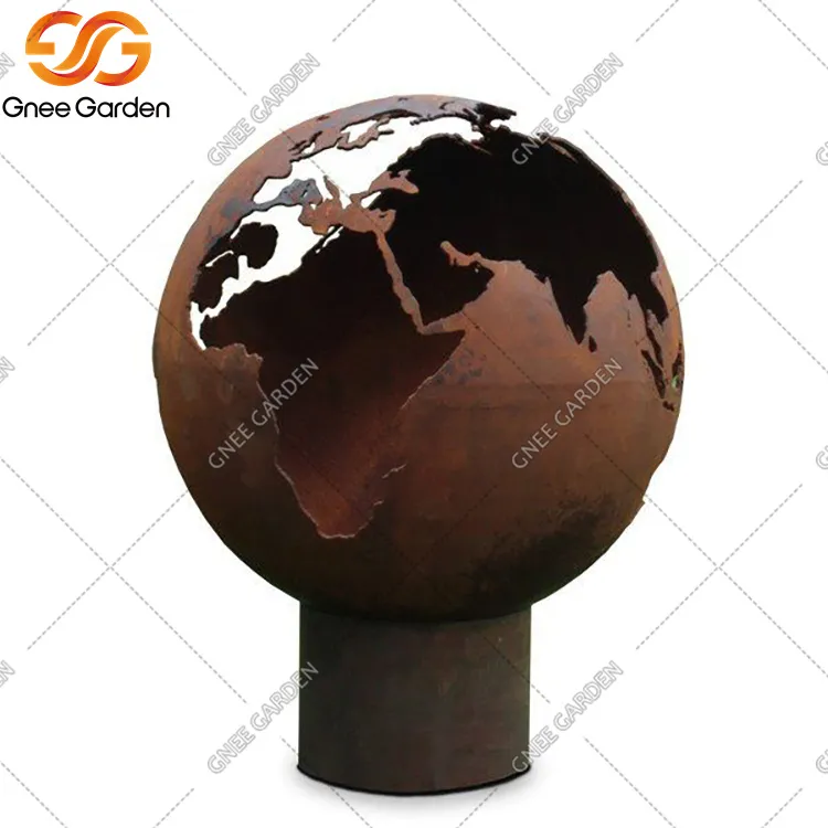 Corten Globe Round Ball Fire Pit