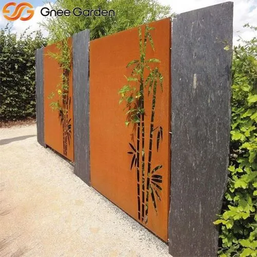 Corten Laser Cut Panel Dinding Logam Buluh