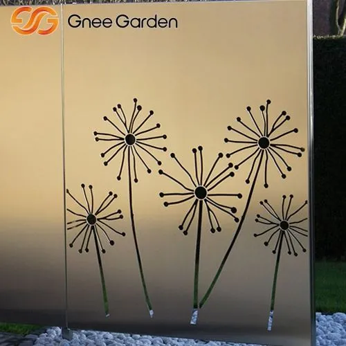 Corten Metal Privasi Skrin Dandelion Panel