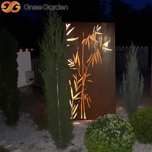 Panel Skrin Corten Bambu-Laser-Cut Hiasan