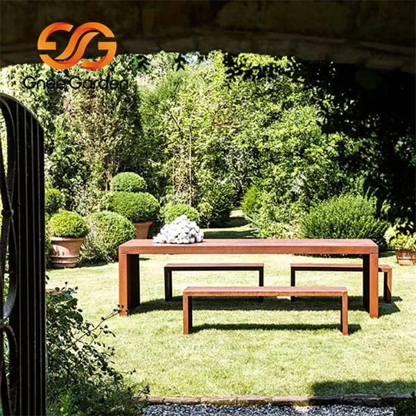 Bangku Dan Meja Keluli Corten