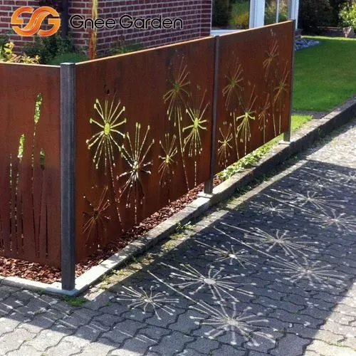 Reka Bentuk Dandelion Skrin Keluli Taman Corten