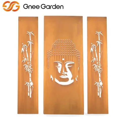 Skrin Buddha Taman Luaran Rustic Corten
