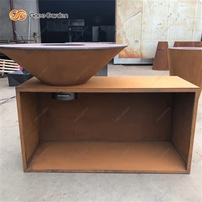 Portable Corten Steel Outdoor Charcoal BBQ Plancha